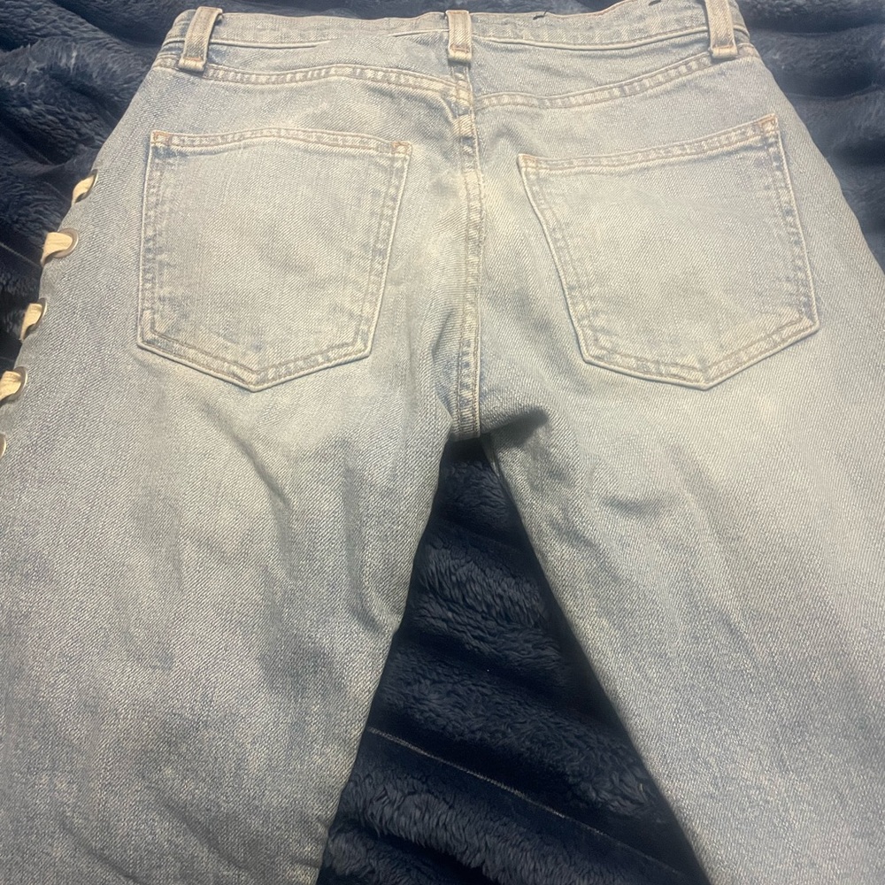 Veronica Beard side lace jeans 24 - Picture 2 of 5